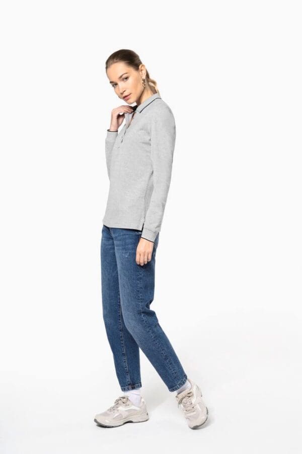 Langarm-Polohemd aus Piqué für Damen K281