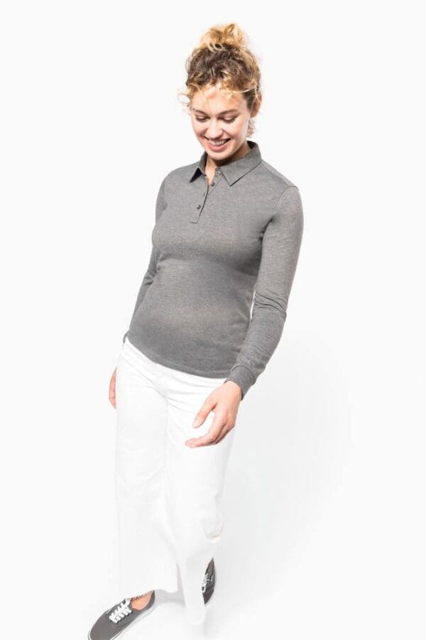 Langarm-Polohemd für Damen aus Jersey K265