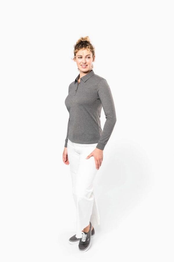 Langarm-Polohemd für Damen aus Jersey K265
