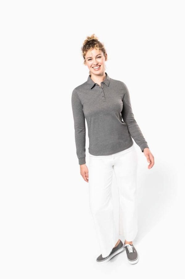 Langarm-Polohemd für Damen aus Jersey K265