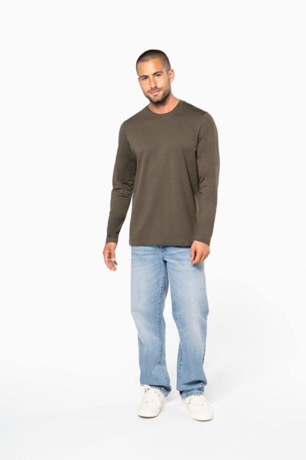 Men's long-sleeved crew neck T-shirt