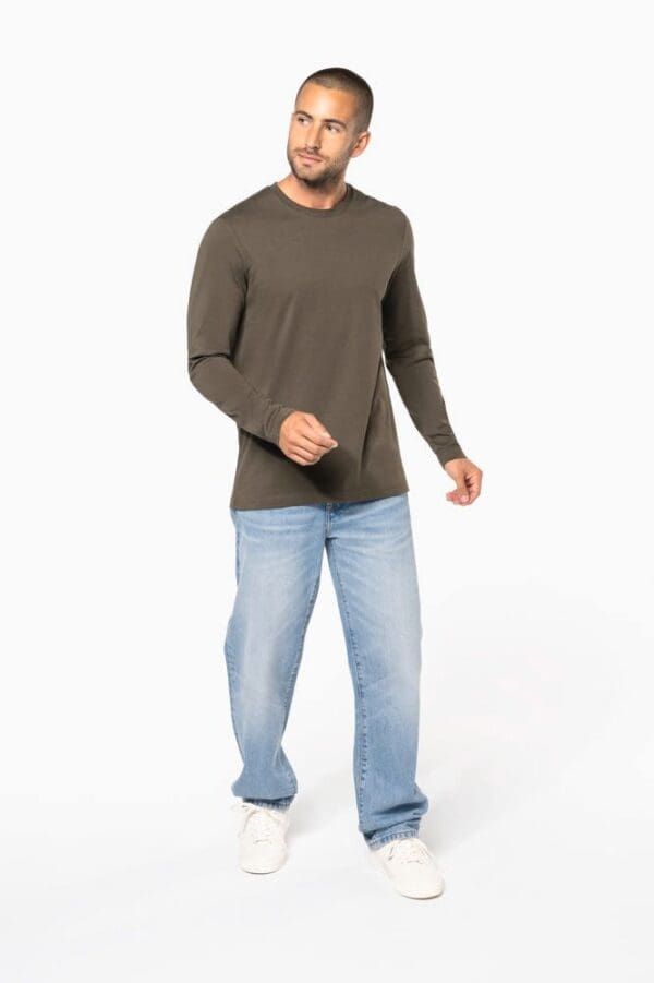 Men's long-sleeved crew neck T-shirt
