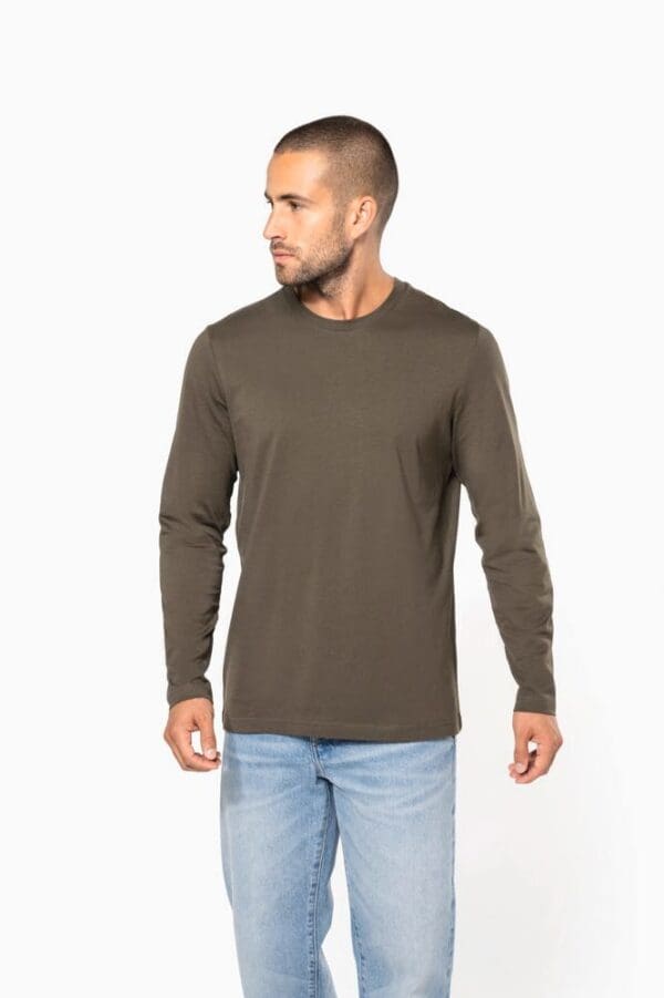 Men's long-sleeved crew neck T-shirt