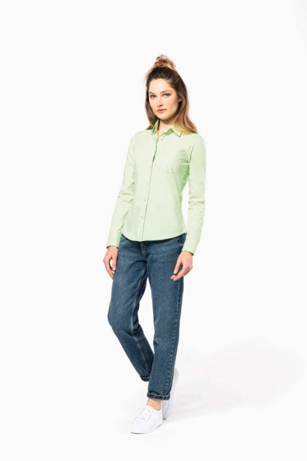 Popeline-Hemd Baumwollpolyester pflegeleicht für Damen