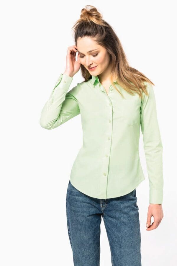 Popeline-Hemd Baumwollpolyester pflegeleicht für Damen