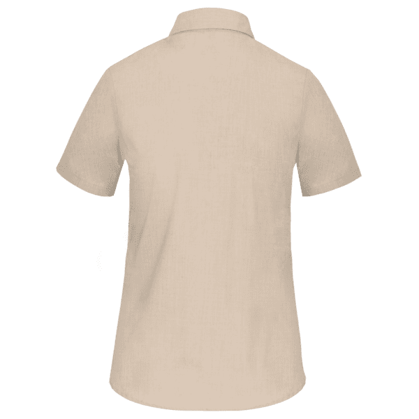 Popeline-Kurzarmhemd Baumwollpolyester pflegeleicht für Damen