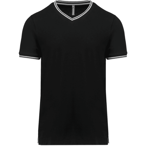T-Shirt aus Piqué-Trikot mit V-Ausschnitt für Herren K374