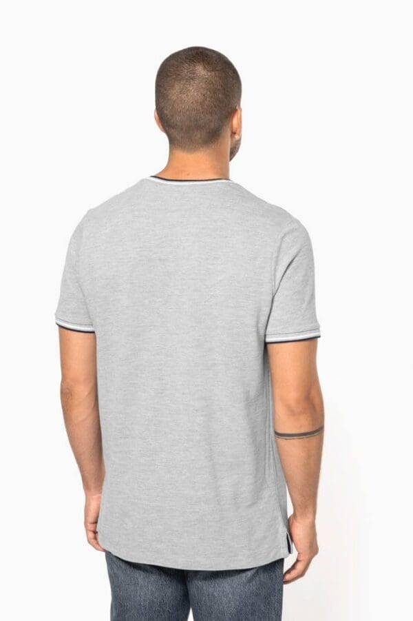 T-Shirt aus Piqué-Trikot mit V-Ausschnitt für Herren K374