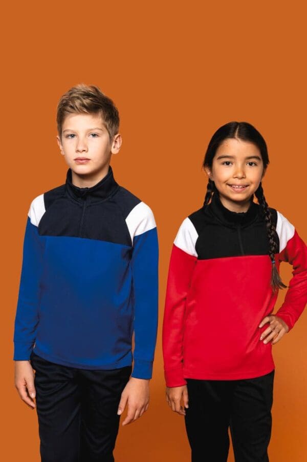 Trainings-Sweatshirt mit 1/4 Reißverschluss für Kinder PA388