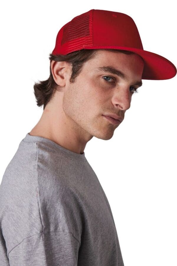 Trucker-Cap - 6-Panels-Kappe, Flachschirm KP113