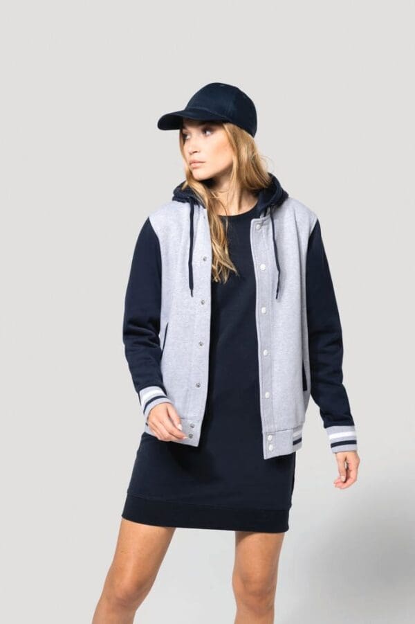 Unisex College Jacke mit Kapuze K4003