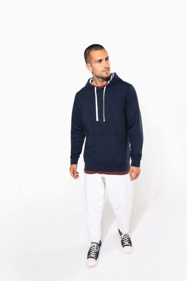 Unisex-Kapuzensweatshirt mit kontrastfarbener Kapuze und Motiven K4013