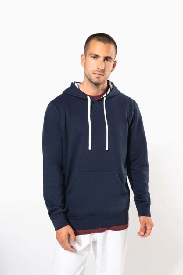 Unisex-Kapuzensweatshirt mit kontrastfarbener Kapuze und Motiven K4013