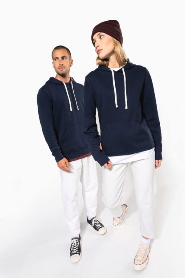 Unisex-Kapuzensweatshirt mit kontrastfarbener Kapuze und Motiven K4013