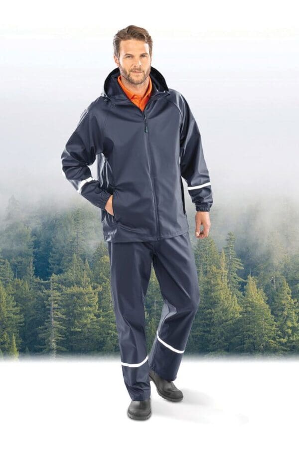 Wasserdichte Prism PU-Jacke mit reflektierenden Streifen R915X