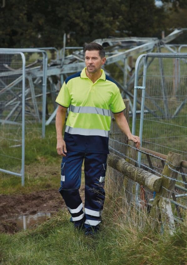 Zweifarbiges HiViz-Polohemd YHVJ220