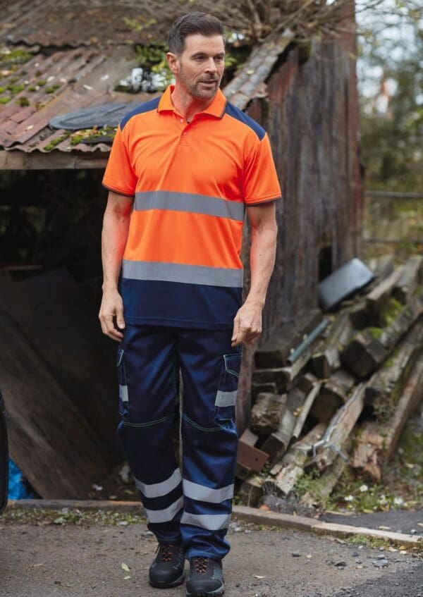 Zweifarbiges HiViz-Polohemd YHVJ220