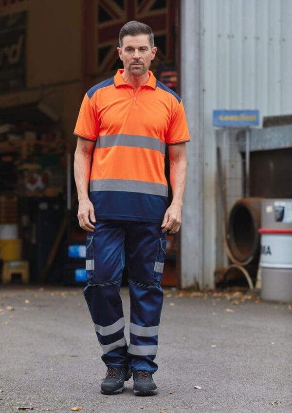 Zweifarbiges HiViz-Polohemd YHVJ220