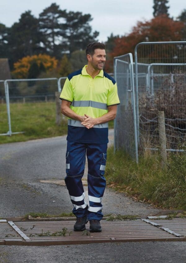 Zweifarbiges HiViz-Polohemd YHVJ220