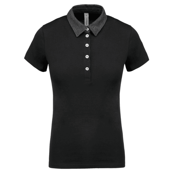 Zweifarbiges Jersey-Polohemd für Damen K261