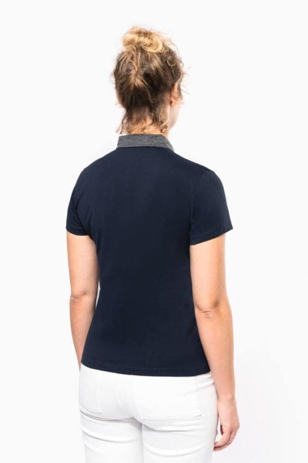 Zweifarbiges Jersey-Polohemd für Damen K261