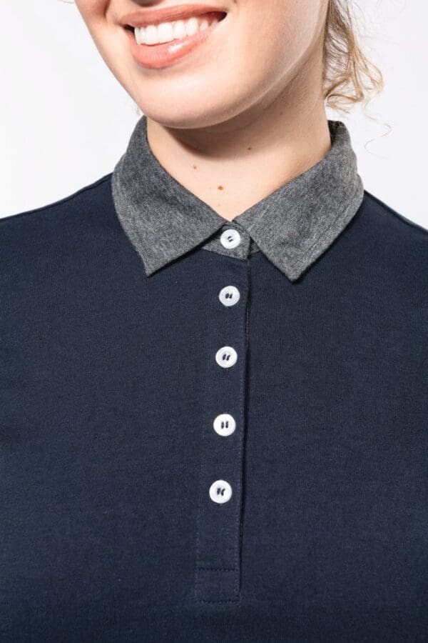 Zweifarbiges Jersey-Polohemd für Damen K261