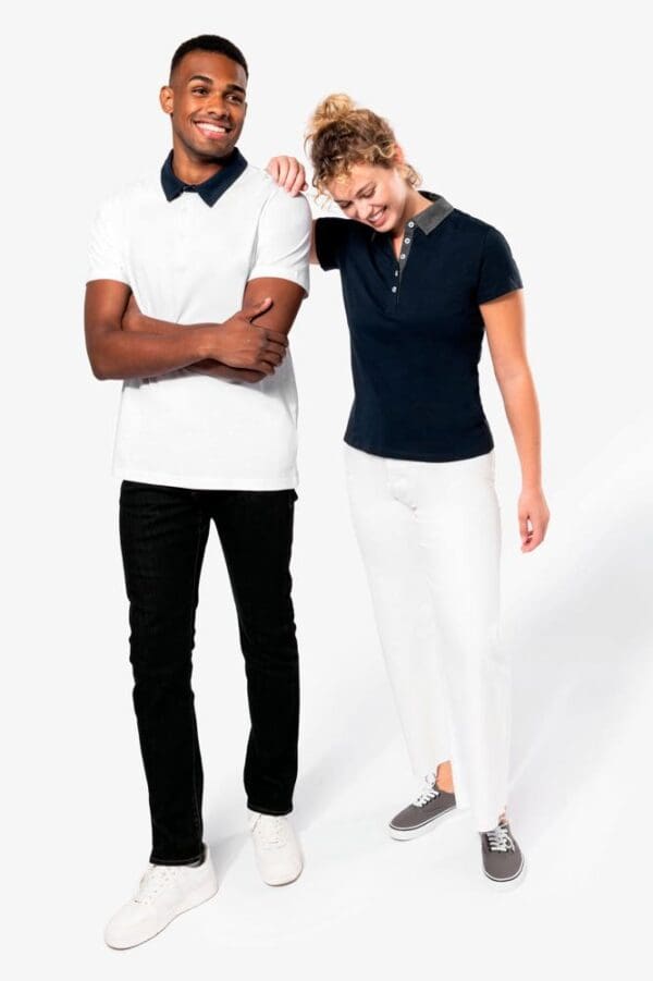 Zweifarbiges Jersey-Polohemd für Damen K261