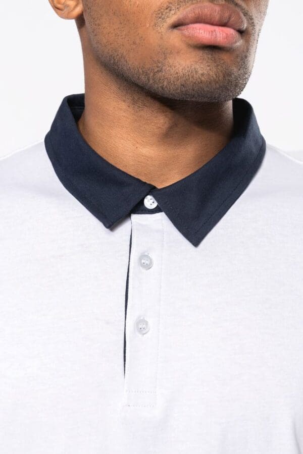 Zweifarbiges Jersey-Polohemd für Herren K260