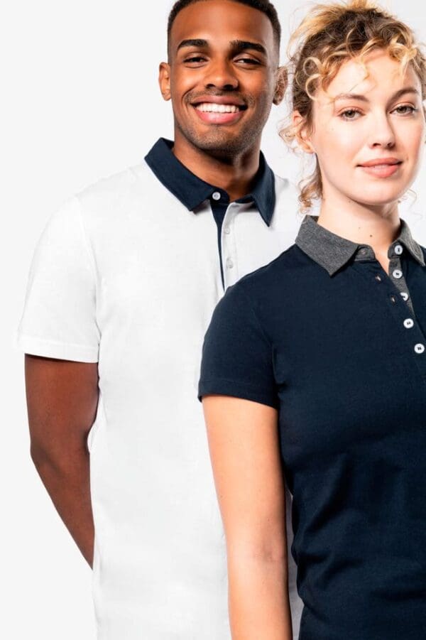 Zweifarbiges Jersey-Polohemd für Herren K260