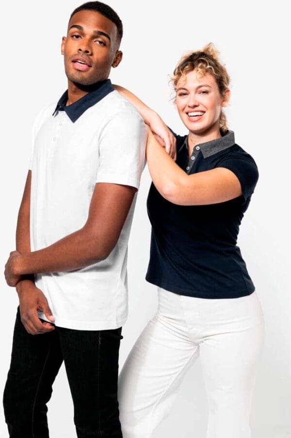 Zweifarbiges Jersey-Polohemd für Herren K260