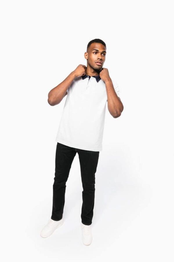 Zweifarbiges Jersey-Polohemd für Herren K260
