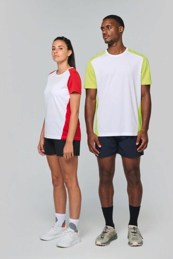 Zweifarbiges umweltfreundliches Damen-Sport-T-Shirt PA4015