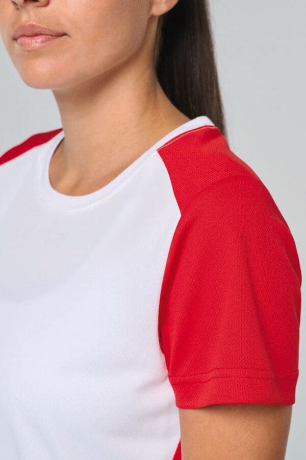 Zweifarbiges umweltfreundliches Damen-Sport-T-Shirt PA4015