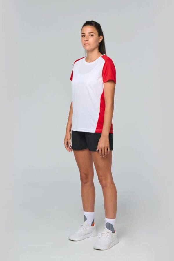 Zweifarbiges umweltfreundliches Damen-Sport-T-Shirt PA4015