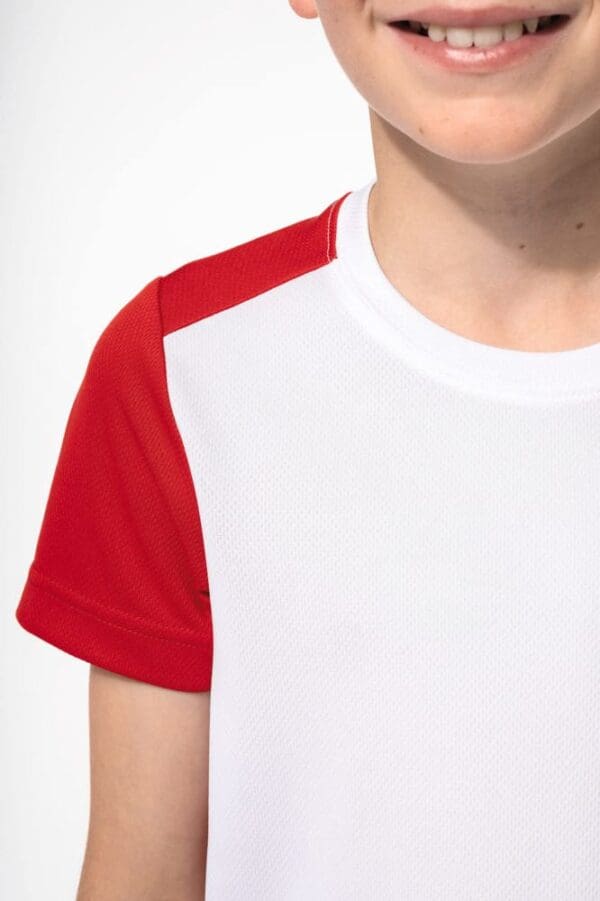 Zweifarbiges umweltfreundliches Sport-T-Shirt für Kinder PA4016