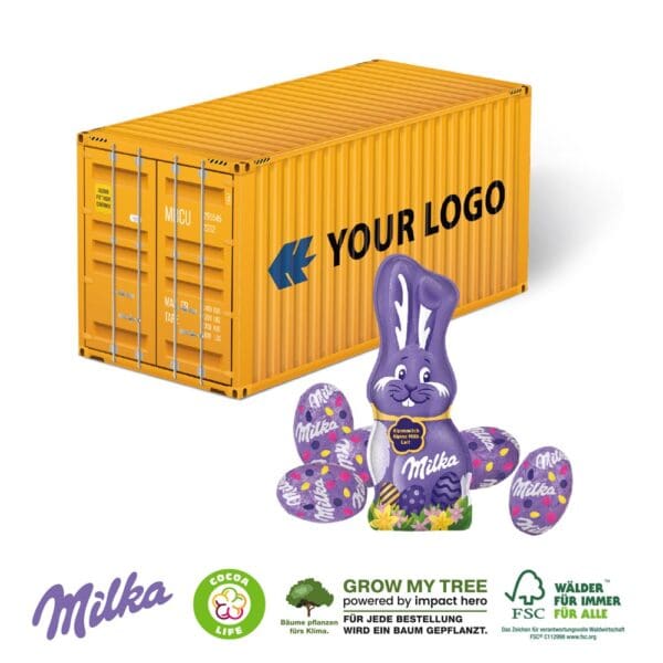 OSTERN 3D PRÄSENT CONTAINER MIT SCHOKOLADENMISCHUNG VON MILKA