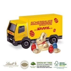 OSTERN 3D PRÄSENT LKW MIT SCHOKOLADENMISCHUNG VON LINDT