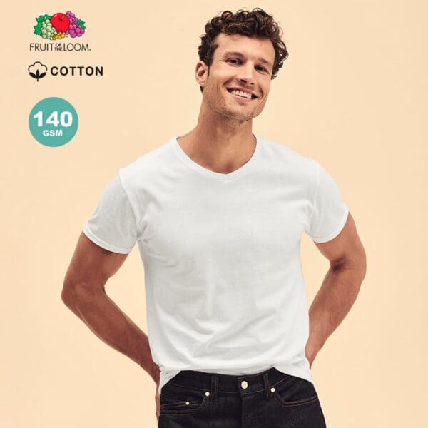 Erwachsene Weiß T-Shirt Iconic V-Neck