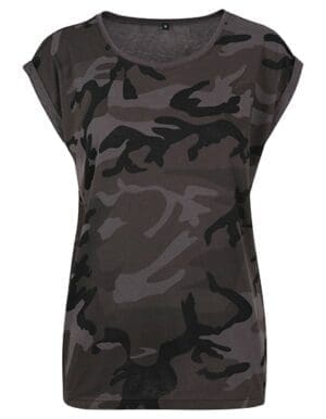 Build Your Brand - Ladies´ Camo Extended Shoulder Camo Tee