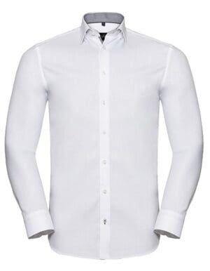 Shirt Russell Collection - Men´s L/S Tailored Contrast Herringbone
