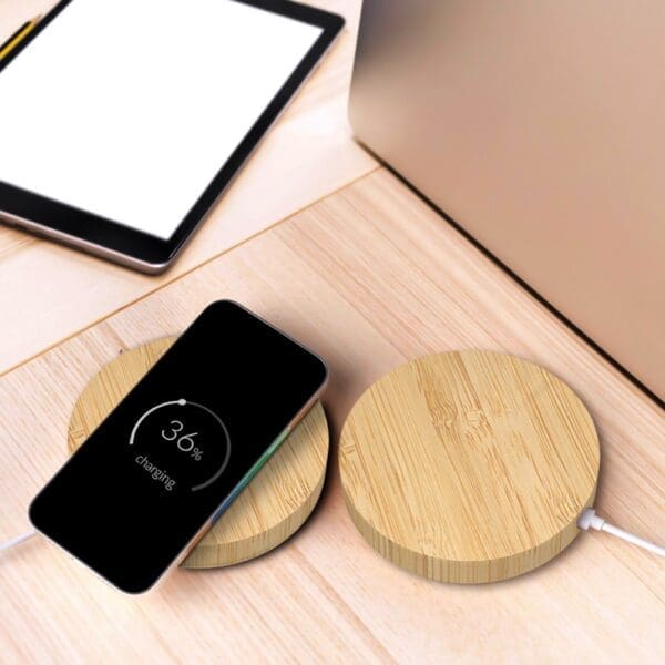Wireless Charger Bamboo Round