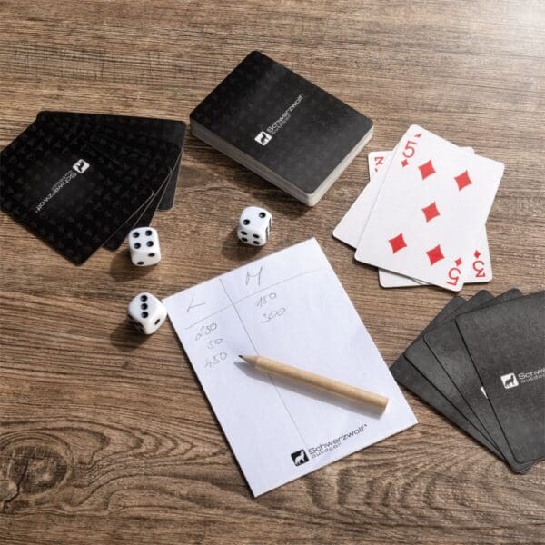 Schwarzwolf outdoor® MURRAY Reiseset aus Spielkarten, Würfeln und Notizblock mit Stift