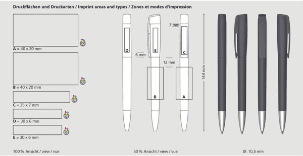 Drehkugelschreiber Klio-Eterna - Turnus softgrip Ms USB 2.0 - mit integriertem USB-Stick