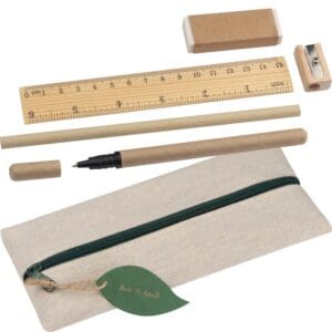 Bleistift Schreibset mit Lineal, Radiergummi, Spitzer, und Rollerball