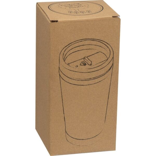 Edelstahlbecher mit Bambussummantelung, 400 ml