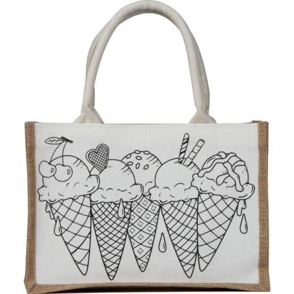 Jute Baumwolltasche zum Ausmalen