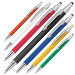 Kugelschreiber aus Metall mit Rubberfinish und Touchfunktion