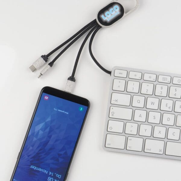 Ladekabel aus Weizenstroh mit Leuchtfunktion