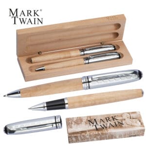 Mark Twain Schreibset aus Holz