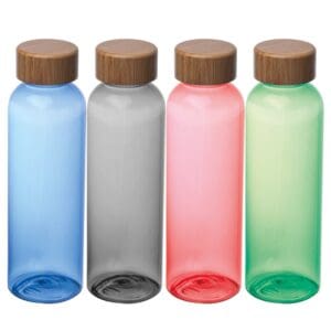 Trinkflasche aus PET mit Bambusdeckel, 500ml